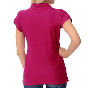 Polo personnalisé pour femme à manches courtes 100 % coton original respirant – T-shirt uni décontracté pour femme – Polo sportswear pour dames - Product Image 2