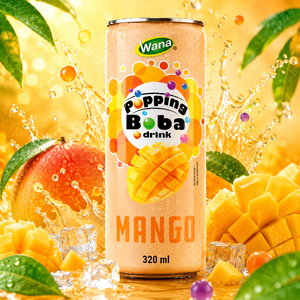 Jus de fruits vietnamien exporté, mangue, boba éclatante, canette 320ml, boisson, OEM, ODM, marque privée pour acheteurs B2B mondiaux, certifié Halal - Product Image 2