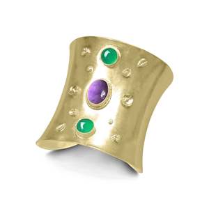 Wholesale Simple Fashionable Gold <b>Bracelets</b> Smooth Face Vintage Style Fancy Shape Hot Selling Chunky Open Bangle <b>Cuff</b> - Product Image 3