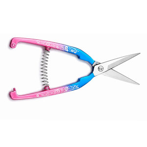 Professional Hairdressing <b>Scissors</b> Stainless Steel Sharp Blade Right Handed Long Handle Pink Blue Gradient <b>Floral</b> Design - Product Image 6