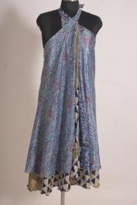Falda Maxi Cruzada de Seda con Estampado Floral para Mujer, Hecha a Mano, Estilo Vintage, Elegante - Product Image 3