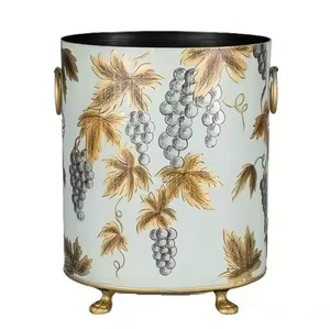 Modern <b>Black</b> Cylindrical Metal Storage Bucket Open Top Minimalist Design Indoor Outdoor Household Waste Bin Geometric Patter - Product Image 6