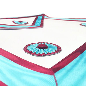 Custom Embroidered Masonic <b>Apron</b> Red <b>White</b> Blue Trim Classical Style Freemason Regalia Ceremonial Accessory - Product Image 6