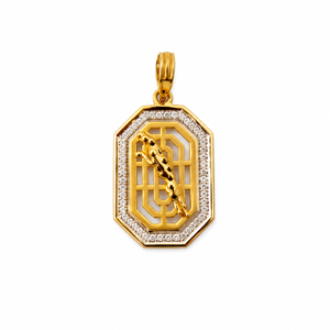 Pendentif Chaîne en Or Rose 18 carats avec Diamant Octogonal pour Homme et Femme, Poli Miroir, Géométrique, Idéal pour Fêtes, Cadeau, Usage Quotidien, Bijou - Product Image 2
