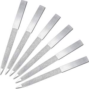 Juego de 6 Limas de Uñas de Diamante Zebra para Manicura y Pedicura, de Acero Inoxidable, Doble Cara, Grano Fino, Naturales, Duraderas, para Uñas Acrílicas y Postizas - Product Image 4