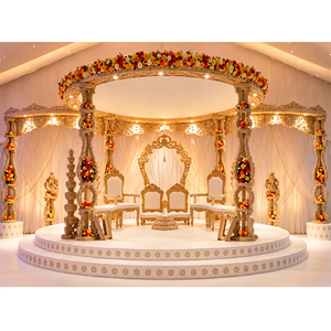 Mandalorian en bois sculpté, conception de mariage indien décorative, pour l'intérieur, design traditionnel, pour mariage - Product Image 1