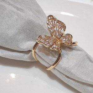 Anillo de Servilleta de Lujo con Diseño de Mariposa y Detalles de Cristal para Decoración de Mesa de Comedor en Eventos Especiales y Regalos Premium - Product Image 1