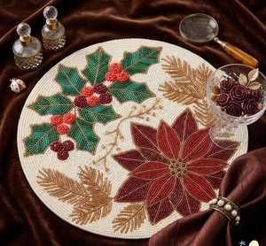 Luxury Handmade Beaded <b>Table</b> Mat with Embroidery Work for <b>Dining</b> <b>Table</b> Restaurant Hotel Wedding and Event Decoration - Product Image 5