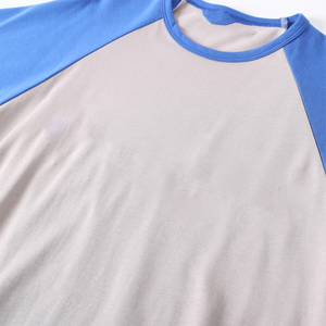 T-shirt Raglan Bicolore Personnalisé ODM OEM 100% Coton Tricoté Col Rond Manches Courtes Homme Décontracté Impression Logo Personnalisé Vente en Gros - Product Image 4