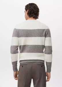 <b>Men's</b> Breathable Knitted Pullover <b>Sweater</b> Sleeveless Autumn Style Regular Fit Gray White Front Logo - Product Image 4