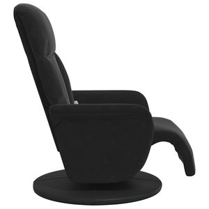 Fauteuil inclinable de massage en velours noir avec repose-pieds, matériau en velours confortable pour la relaxation - Product Image 5