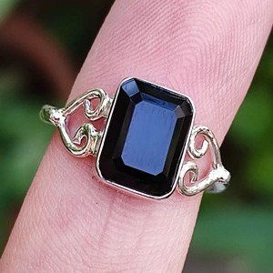 Black Onyx <b>Ring</b> 925 Sterling <b>Silver</b> Handmade Boho <b>Statement</b> Promise <b>Ring</b> for Women Natural Black Onyx Cushion July Birthstone - Product Image 3