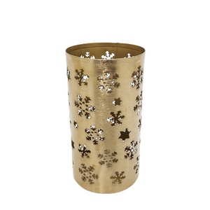 Decoración del hogar Forma redonda Hierro Decorativo Votivo Diseño único Negro con lavado de oro Acabado Vela Tarro - Product Image 6