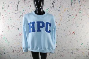 Sweat-shirt à col montant HPC SKY BLUE 100% bleu avec broderie appliquée, col large, URBAN PRODUCTIONS - Product Image 3