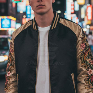 Chaqueta Sukajan Bordada Hecha en Pakistán, Colores Brillantes, Sin Decoloración, Transpirable, Ecológica, Fácil de Lavar, Ligera, para Invierno - Product Image 5