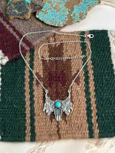 Kingman Turquoise <b>Statement</b> <b>Necklace</b> Handmade Sterling Silver Natural Gemstone Boho Southwestern Jewelry Third Party Certified - Product Image 5