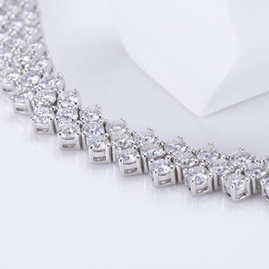Floral Cluster Round Brilliant Cut Lab Grown Diamond Tennis <b>Bracelet</b> 925 Sterling Silver 10K 14K 18K Gold Womens Fine Jewelry - Product Image 4