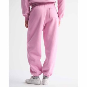 Pantalones Harem de Forro Polar Rosa para Mujer, Corte Holgado Informal, Largura hasta el Tobillo, Color Sólido, Cintura Elástica, Diseño con Bolsillos, Ropa de Otoño - Product Image 2