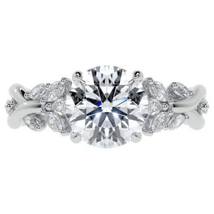 Anillo de Diamantes de Lujo Cultivados en Laboratorio en Oro de 9K/10K/14K/18K con Certificado IGI, Anillo de Compromiso con Diamantes Cultivados en Laboratorio en Forma Floral Infinita - Product Image 1