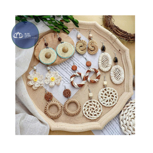 BEST SELLING Glory Eco Friendly Rattan Earring – Lightweight Natural Straw Dangle Earrings for Gift Wholesale - Product Image 1