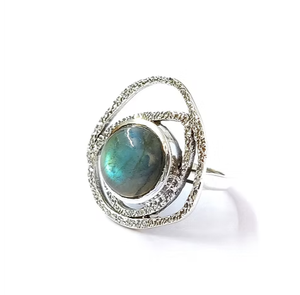 6.9 Grams 925 Sterling Silver <b>Labradorite</b> <b>Ring</b> Blue Flash Gemstone 925 Sterling Silver Designer Jewelry - Product Image 2