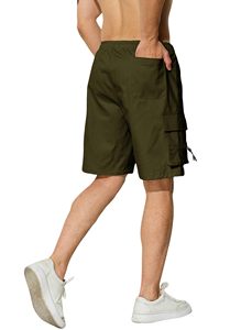 Custom Breathable Quick Dry Anti-Wrinkle Waterproof 100% Cotton Canvas Formal Mid Waist Drawstring Closure Men's Cargo Shorts - Product Image 4