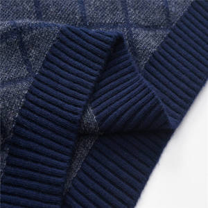 Gilet sans manches en tricot à motif Argyle pour homme, col en V, collection automne 2026, bleu foncé, vêtements en tricot pour homme, pulls - Product Image 4