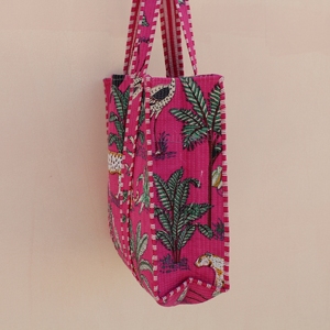 Luxury Jungle Animal Print Cotton Lightweight <b>Long</b> Handle Tote <b>Bag</b> For Women Travel Shopping Everyday Use <b>Bag</b> - Product Image 4