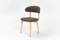 Chaise de salle à manger rembourrée moderne, style nordique, avec pieds en bois massif, fauteuil en tissu, chaise d'appoint minimaliste en polyester pour la maison et le salon