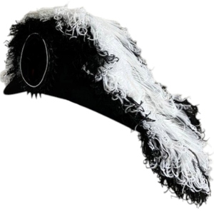 Knights Templar Line Officers Chapeau <b>Black</b> Ceremonial <b>Hat</b> with <b>White</b> Plume <b>and</b> Plain Red Cross Emblem - Product Image 3