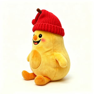 Jouet en peluche poire adorable personnalisé avec bonnet tricoté pour les amateurs de fruits et les cadeaux, poire mignonne de saison, décoration d'hiver en peluche. - Product Image 5