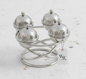 Arabic 4 Piece Serving Bowl Set with Stand Covered Dates Nuts Dry Fruit <b>Sweets</b> Snack Bowls Tableware Serving for Ramadan <b>Party</b> - Product Image 4