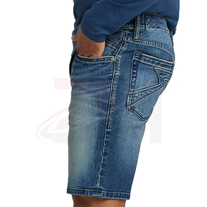 Men's Light Wash Denim Shorts Straight Leg Mid Waist Casual Summer Cotton Fabric Breathable Woven Style - Product Image 4