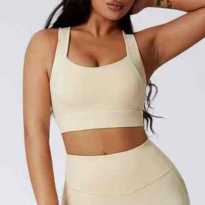 Soutien-gorge de sport pour femme, dernière mode, haute qualité, logo personnalisé, tissu côtelé, taille adulte, pour la gym et l'entraînement. - Product Image 5