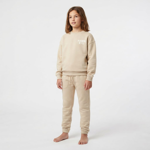 Conjunto de Dos Piezas de Sudadera con Cuello Redondo y Pantalones Deportivos para Niños, Ropa Casual de Color Sólido, Fabricante de Ropa - Product Image 1