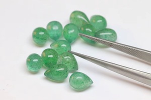 Aventurine verte naturelle, pierre précieuse en quartz, lisse et polie, de 5 mm à 7 mm, cabochon en forme de goutte d'eau - Product Image 4
