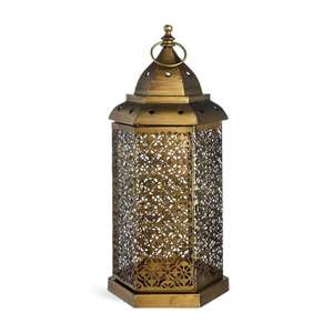 Porte-bougie en plaqué or, lanterne de luxe pour le Ramadan, artisanat décoratif, prix avantageux - Product Image 3