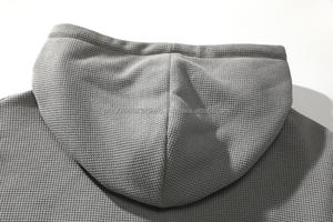 เสื้อฮู้ดมีซิปผ้าวาฟเฟิลดูดความชื้นแบบมีฮู้ดปักลาย3D แบบกำหนดเองได้สินค้าใหม่ - Product Image 5