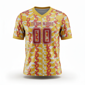 เสื้อซ้อมอเมริกันฟุตบอลแบบกำหนดเองสำหรับผู้ใหญ่ แขนสั้น ระบายอากาศได้ดี แห้งเร็ว ป้องกันแบคทีเรีย มีตัวเลือกไซส์ใหญ่พิเศษ ด้านหน้า - Product Image 4