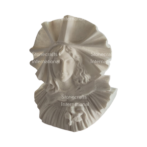 Statue de buste de femme en marbre blanc sculptée à la main |   Sculpture en marbre de style européen classique pour la décoration de la maison et des hôtels - Product Image 1