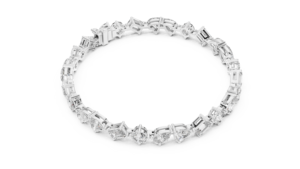 TRENDY LAB GROWN 10.2CT RADIANT CUT MIX CUT DIAMOND UNISEX TENNIS BRACELET <b>SET</b> 18KT WHITE <b>GOLD</b> RHODIUM PLATED LUXURY GIFTING - Product Image 3