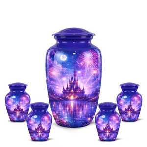 Urna Conmemorativa de Metal Personalizada con Diseño de Atardecer sobre el Agua para Cenizas Humanas de Adultos, para la Madre, Modelo UHI-185 de Uzair Handicrafts - Product Image 5