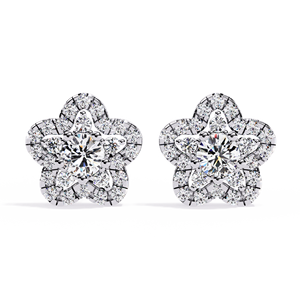 Aries Jewel Unique Designer Round Cut Lab Grown Diamond 14K Gold IGI Certified <b>Earring</b> <b>Tops</b> for Gift Party & Anniversary - Product Image 2