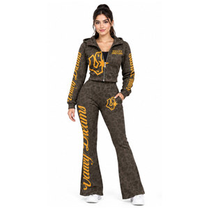 Valley Dreams Survêtement à capuche imprimé léopard pour femme, fermeture éclair intégrale, vêtements de sport décontractés avec poches latérales - Product Image 5