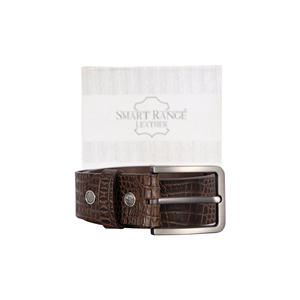 Cinturón de Cuero Genuino de Vaca para Hombre con Grabado de Cocodrilo, Estilo Vintage Casual, Hebilla Clásica - Product Image 1