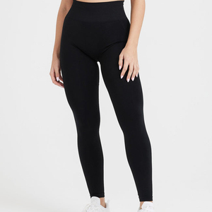 Nuevas llegadas: Leggings de gimnasio de cintura alta con logo personalizado, leggings sin costuras con efecto push-up para mujer - Product Image 5