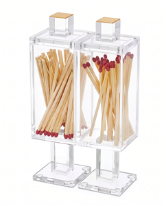 2025 Beautifully Designed Modern Transparent Acrylic/ Judaica Besamim Magnetic Square Match Box Magnetic Closure - Product Image 1