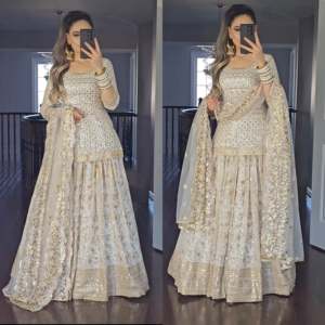 New Designer Party Wear Look Top , <b>Lengha</b> And Dupatta UC-418 - Product Image 1