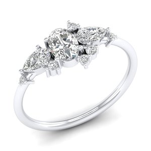 Bagues de fiançailles REYES au design unique en or massif 14 carats avec diamants HPHT CVD cultivés en laboratoire, accessoires de mariage de luxe, bijoux pour femmes - Product Image 5