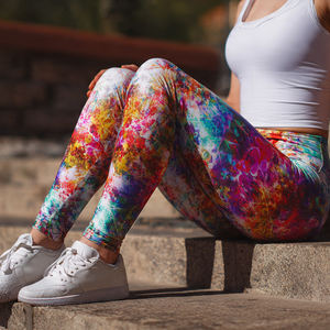 Conjunto de yoga de sublimación al por mayor para mujer, sujetador deportivo estampado de compresión, conjunto de leggings de ropa urbana, conjunto de leggings deportivos 100% poliéster para mujer - Product Image 3